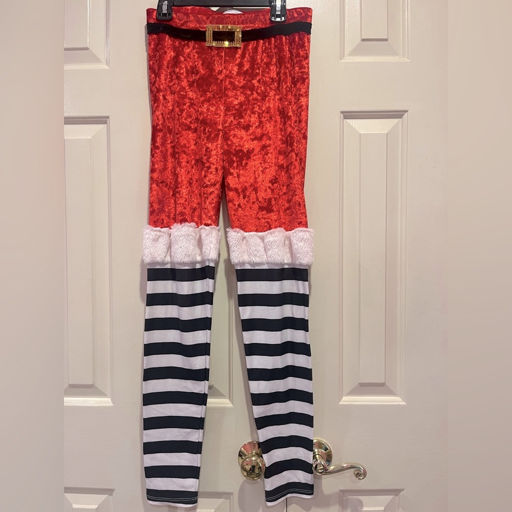 Santa Pants Velvet Derek Size M Holiday